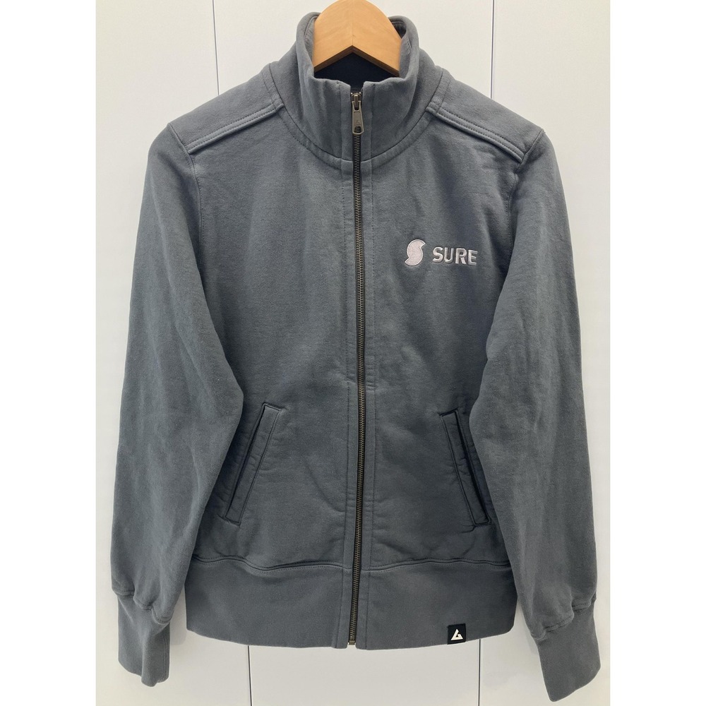 American Giant Moto Full Zip Sweatshirt Women's Medium Gray *Company Logo